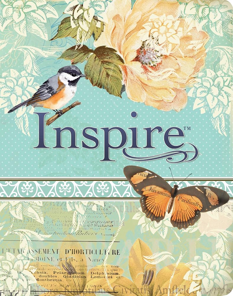 Inspire Bible NLT, Filament Enabled (LeatherLike, Vintage Blue/Cream) cover image