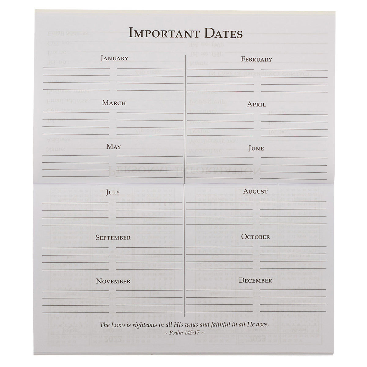 2025 Diary - Daily Planner - The Lord is My Light and My Salvation