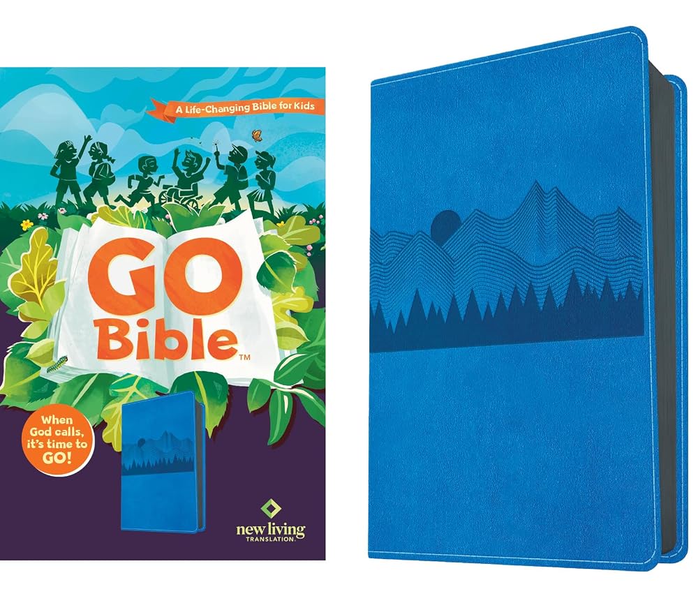 NLT GO Bible for Kids (LeatherLike, Blue Mountains): A Life-Changing Bible for Kids cover image