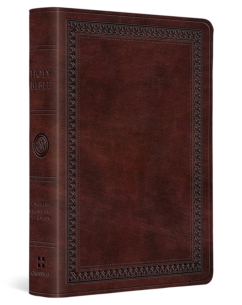ESV Value Large Print Compact Bible (TruTone, Mahogany, Border Design): Holy Bible, English Standard Version cover image