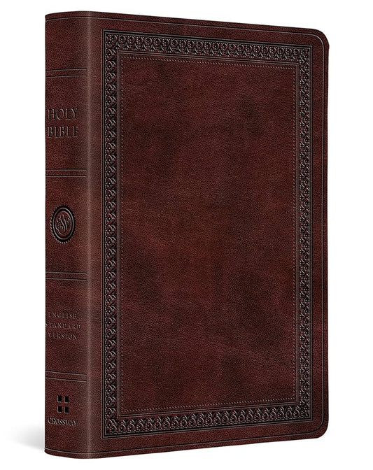 ESV Value Large Print Compact Bible (TruTone, Mahogany, Border Design): Holy Bible, English Standard Version cover image