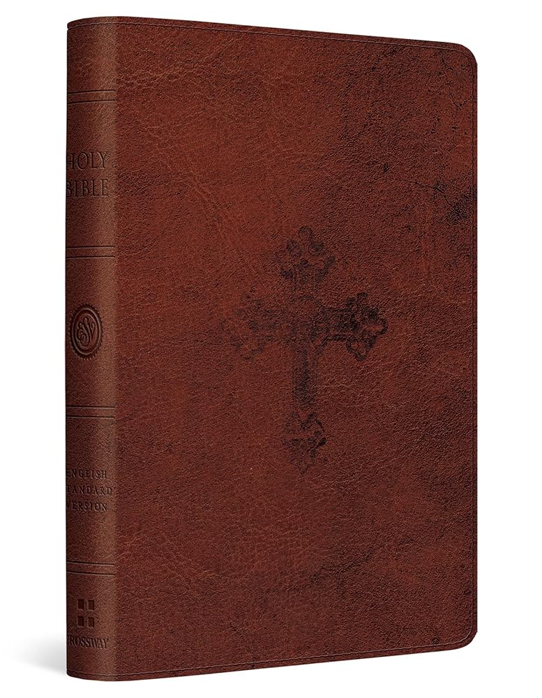 ESV Compact Bible (TruTone, Walnut, Weathered Cross Design): Holy Bible, English Standard Version cover image