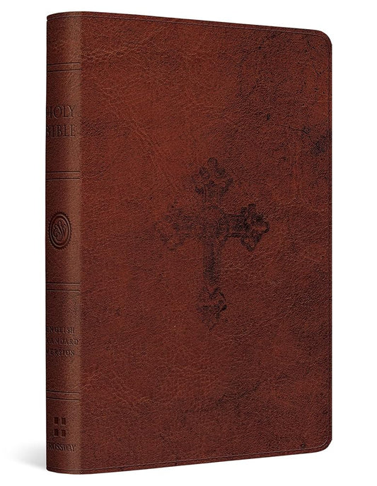 ESV Compact Bible (TruTone, Walnut, Weathered Cross Design): Holy Bible, English Standard Version cover image