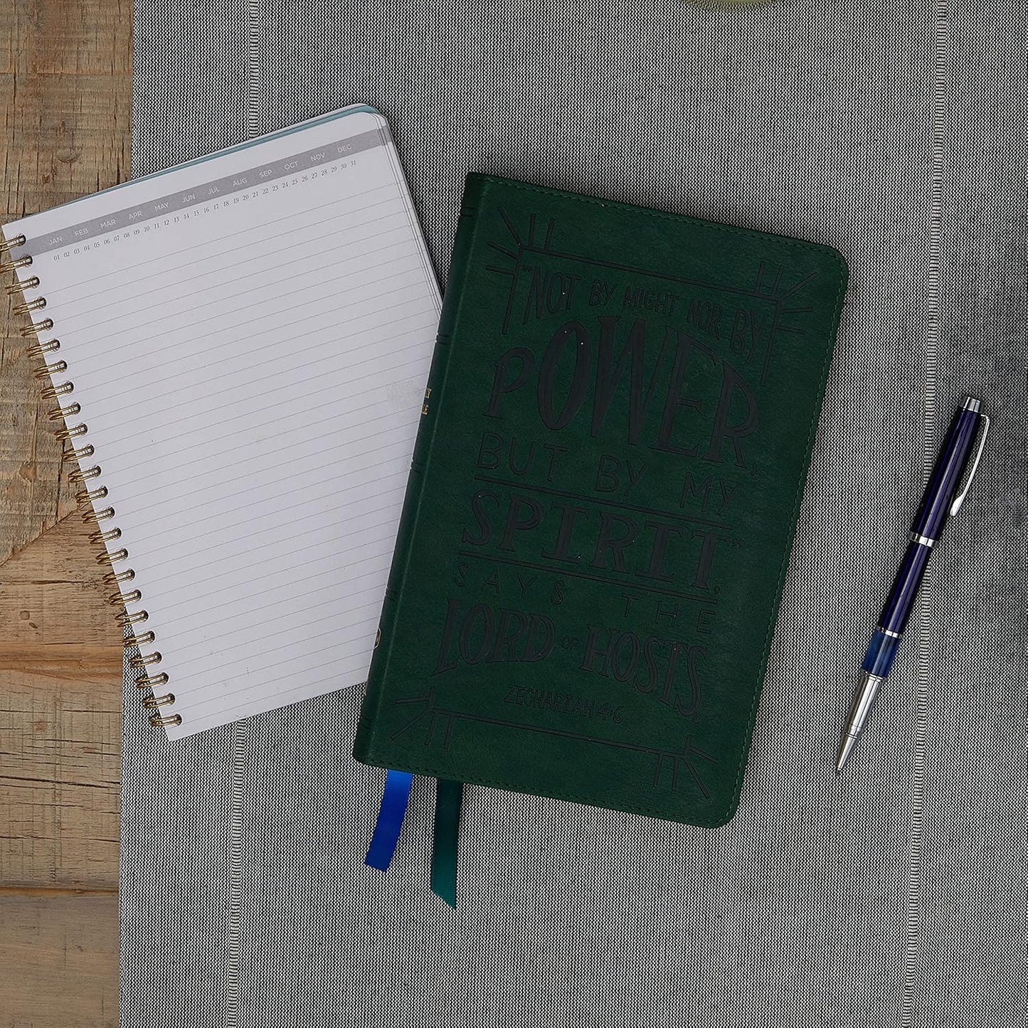 NKJV Thinline Youth Edition, Verse Art Cover Collection, Leathersoft Green