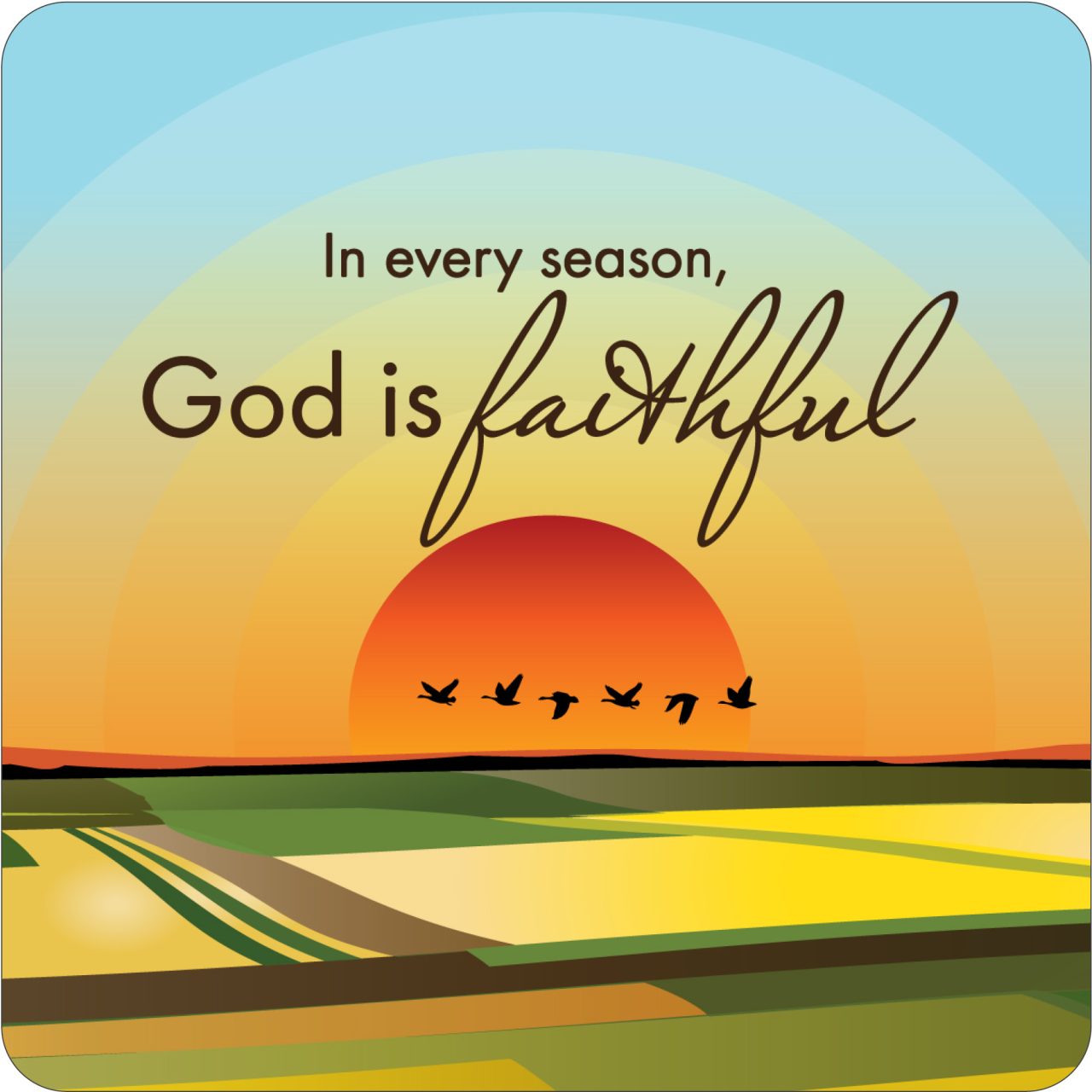 God is Faithful Christian Coaster