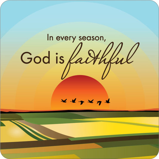 God is Faithful Christian Coaster