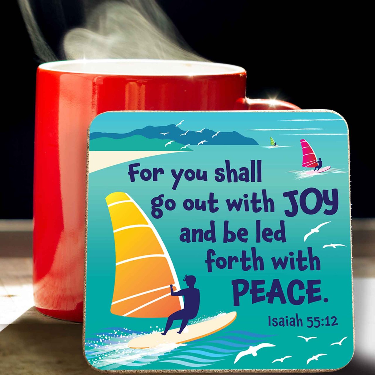 Go out with joy Christian Coaster