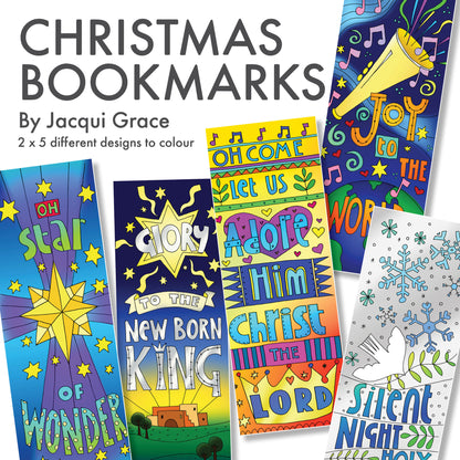 10 Christmas Colouring bookmarks