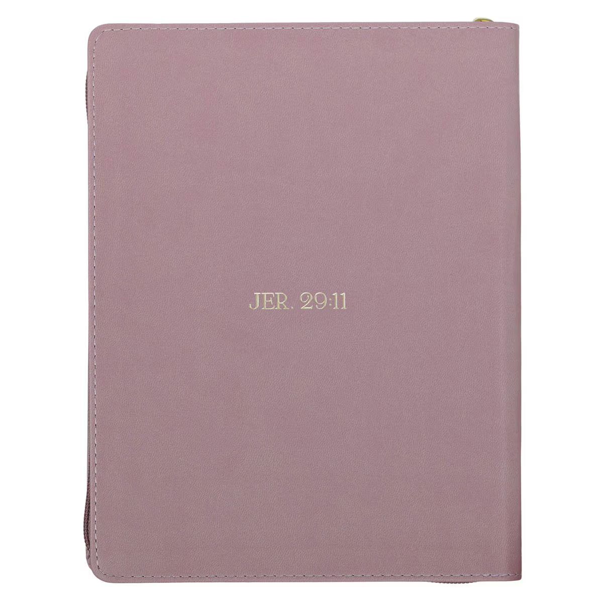 2027 Plans Large Zippered Dusty Mauve Faux Leather 18-Month Planner for Women - Jeremiah 29:11