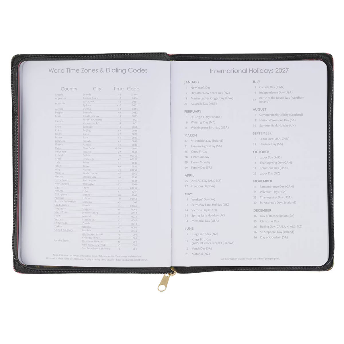 2027 Pray Without Ceasing Large Zippered Green Floral Faux Leather 18-Month Planner for Women- 1 Thessalonians 5:17