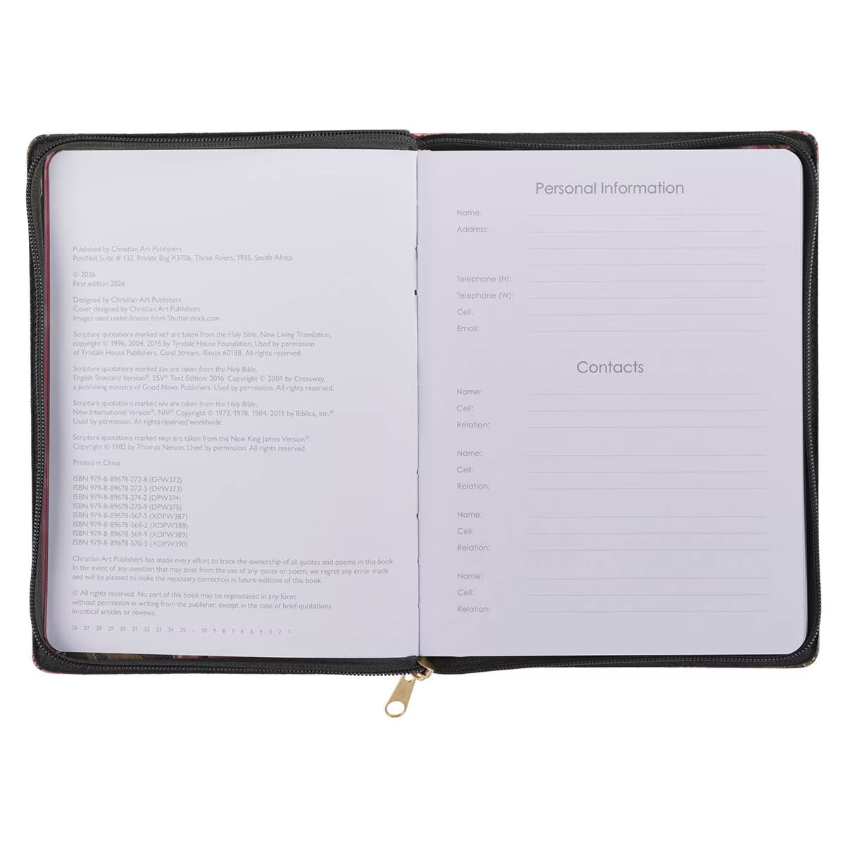 2027 Pray Without Ceasing Large Zippered Green Floral Faux Leather 18-Month Planner for Women- 1 Thessalonians 5:17