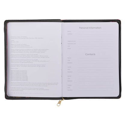 2027 Pray Without Ceasing Large Zippered Green Floral Faux Leather 18-Month Planner for Women- 1 Thessalonians 5:17