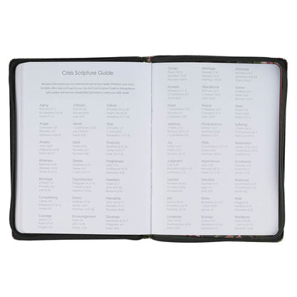 2027 Pray Without Ceasing Large Zippered Green Floral Faux Leather 18-Month Planner for Women- 1 Thessalonians 5:17