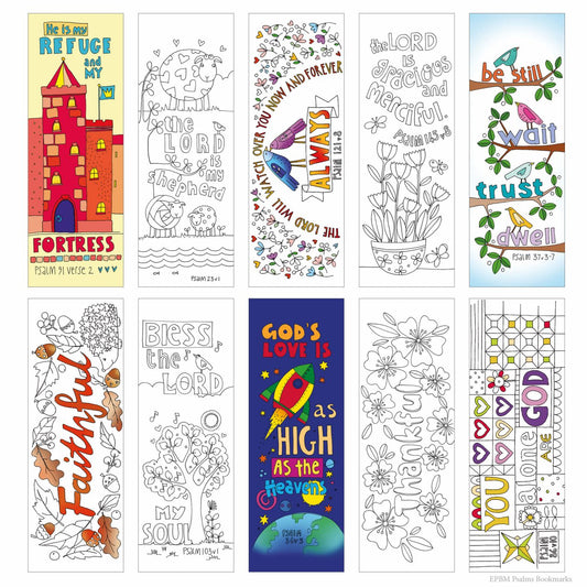 10 Exploring the Psalm Colouring Bookmarks