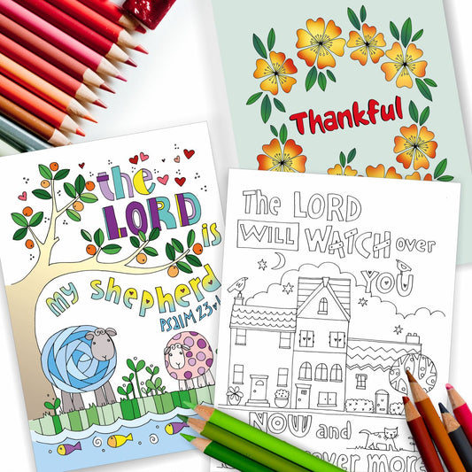 10 Exploring the Psalms Colouring Postcards