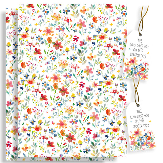 Summer Flowers Christian Wrapping Paper