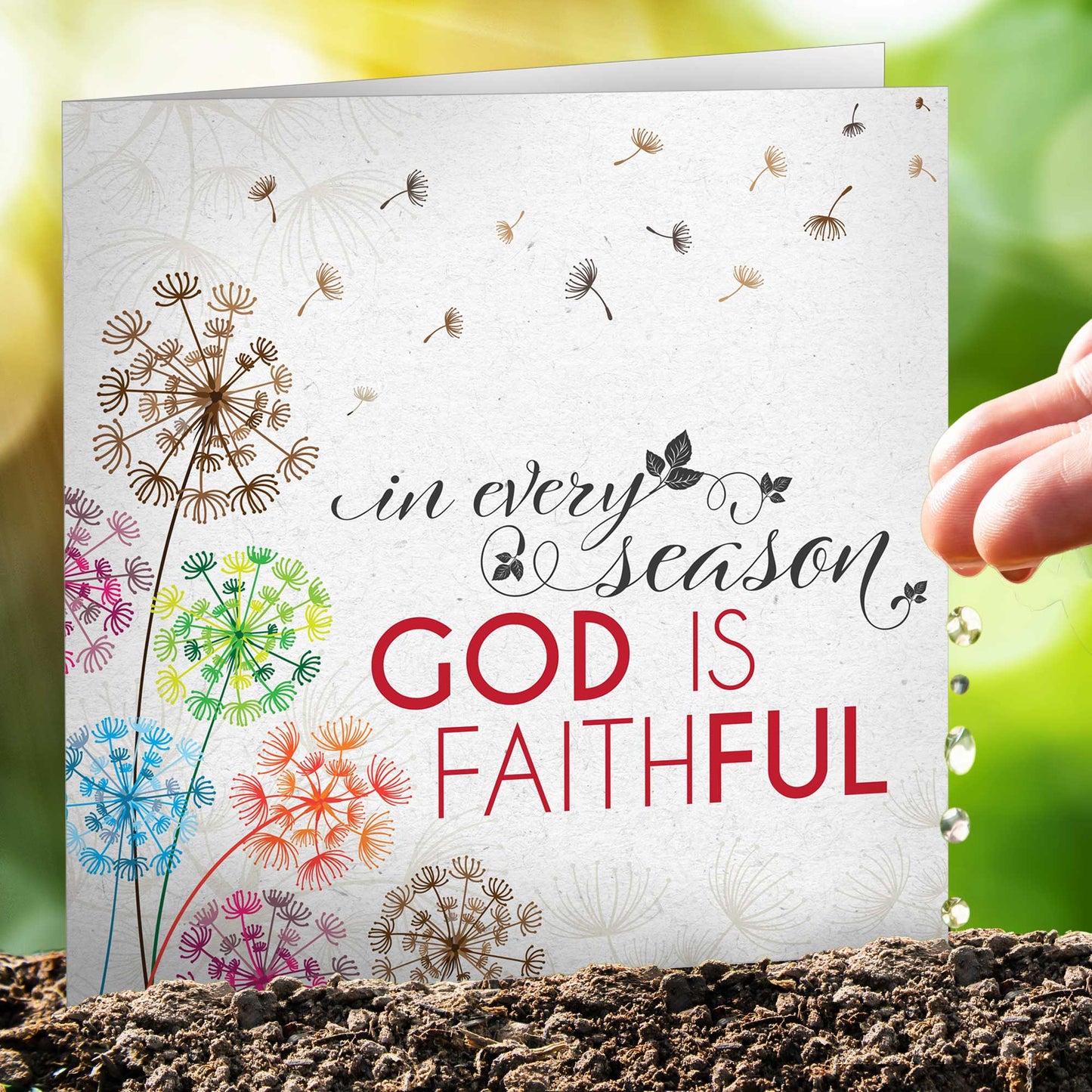 God is Faithful Christian Seeded Card