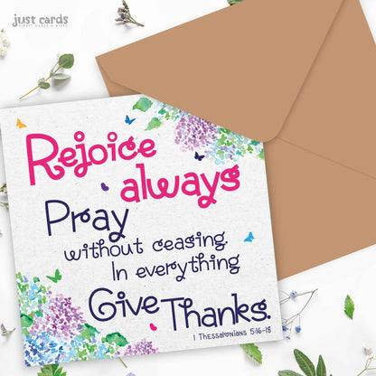 Rejoice Always Christian Seeded Card