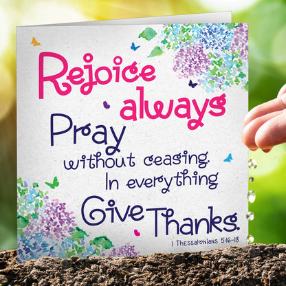 Rejoice Always Christian Seeded Card