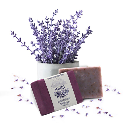 Lavender Handmade Soap with Bible verse