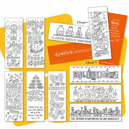 10 Images of Joy Colouring Bookmarks