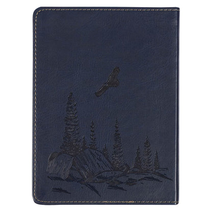 Wings Like Eagles Navy Blue Handy-sized Faux Leather Journal - Isaiah 40:31