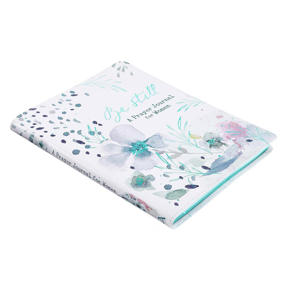 Be Still White Faux Leather Prayer Journal for Women