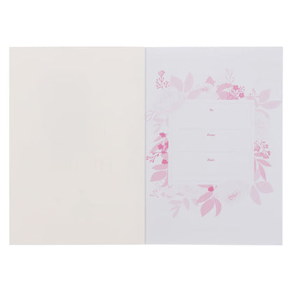 Trust in the Lord Pink Floral Medium Notebook - Proverbs 3:5