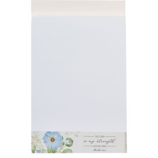 My Strength and My Song Blue Floral Notepad  - Psalm 118:14