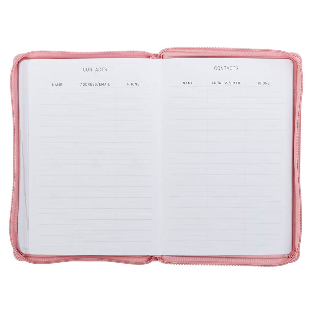 2027 Walk by Faith Pink Faux Leather Executive Planner with Zipper Closure - 2 Corinthians 5:7