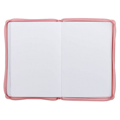 2027 Walk by Faith Pink Faux Leather Executive Planner with Zipper Closure - 2 Corinthians 5:7