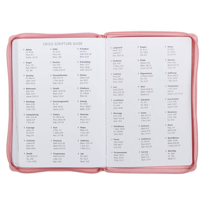 2027 Walk by Faith Pink Faux Leather Executive Planner with Zipper Closure - 2 Corinthians 5:7