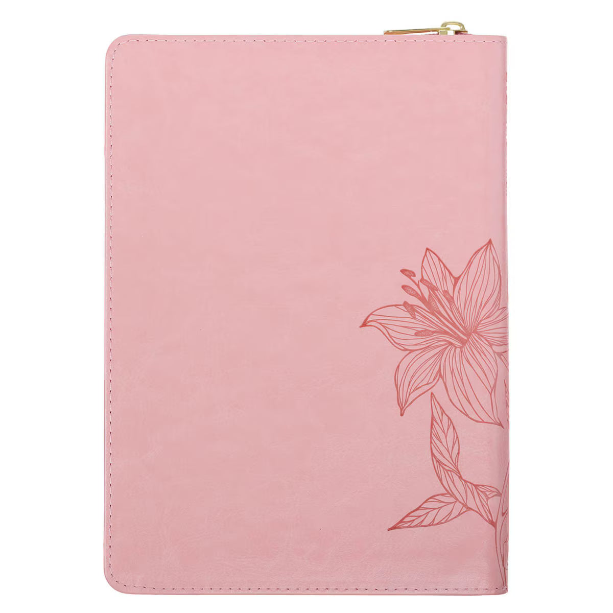2027 Walk by Faith Pink Faux Leather Executive Planner with Zipper Closure - 2 Corinthians 5:7