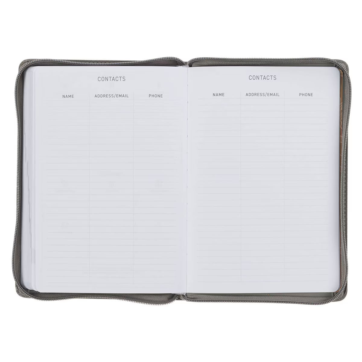 2027 Trust in the Lord Soft Gray Faux Leather Executive Planner with Zipper Closure - Proverbs 3:5