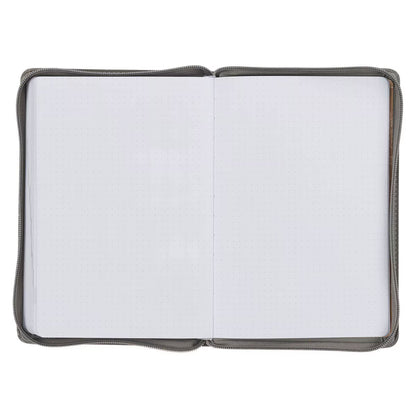 2027 Trust in the Lord Soft Gray Faux Leather Executive Planner with Zipper Closure - Proverbs 3:5