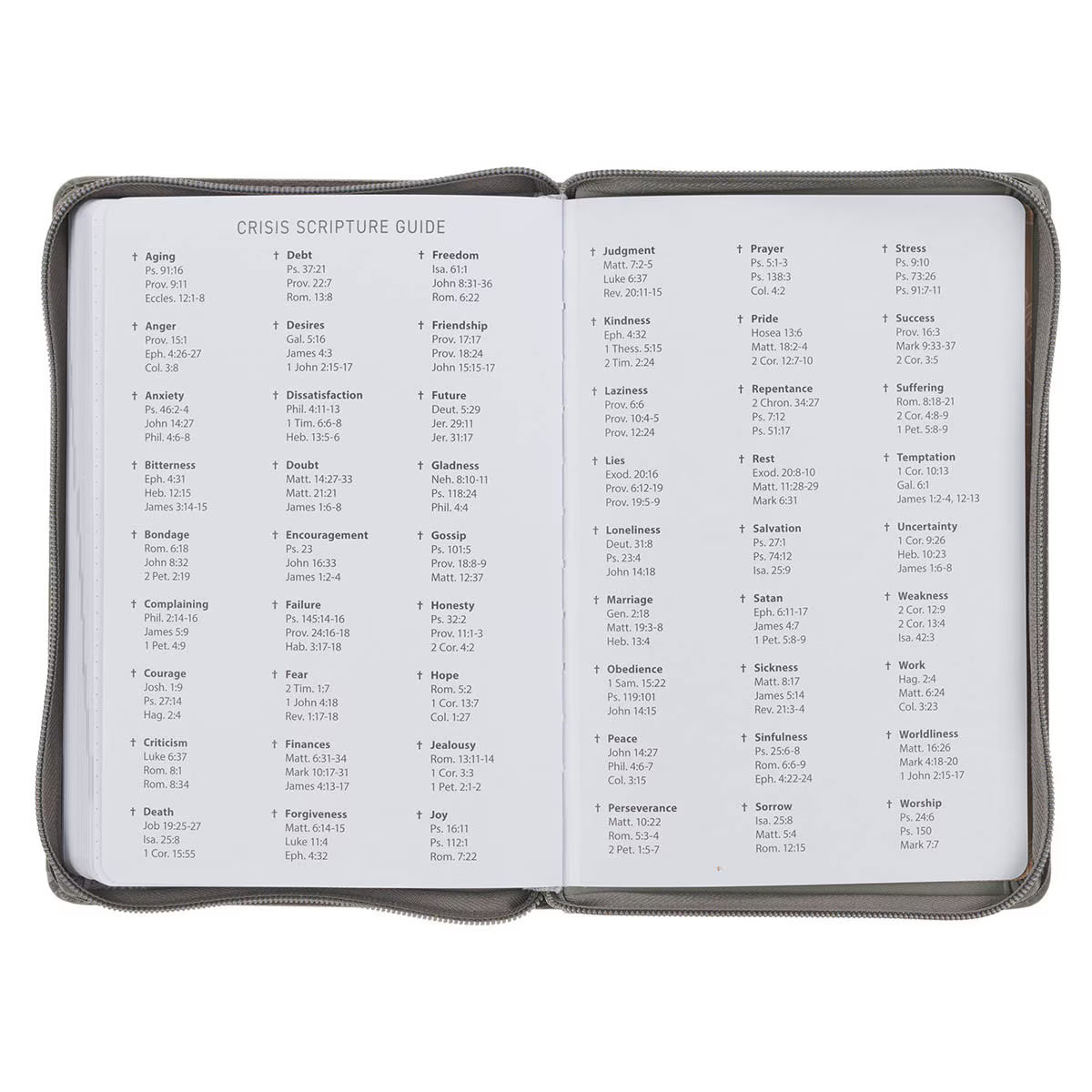 2027 Trust in the Lord Soft Gray Faux Leather Executive Planner with Zipper Closure - Proverbs 3:5