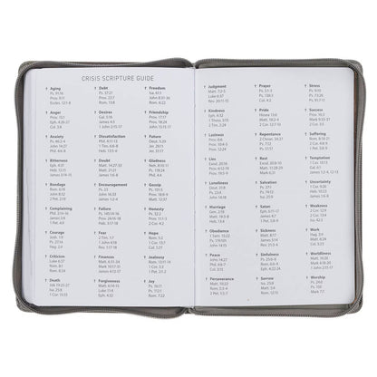 2027 Trust in the Lord Soft Gray Faux Leather Executive Planner with Zipper Closure - Proverbs 3:5