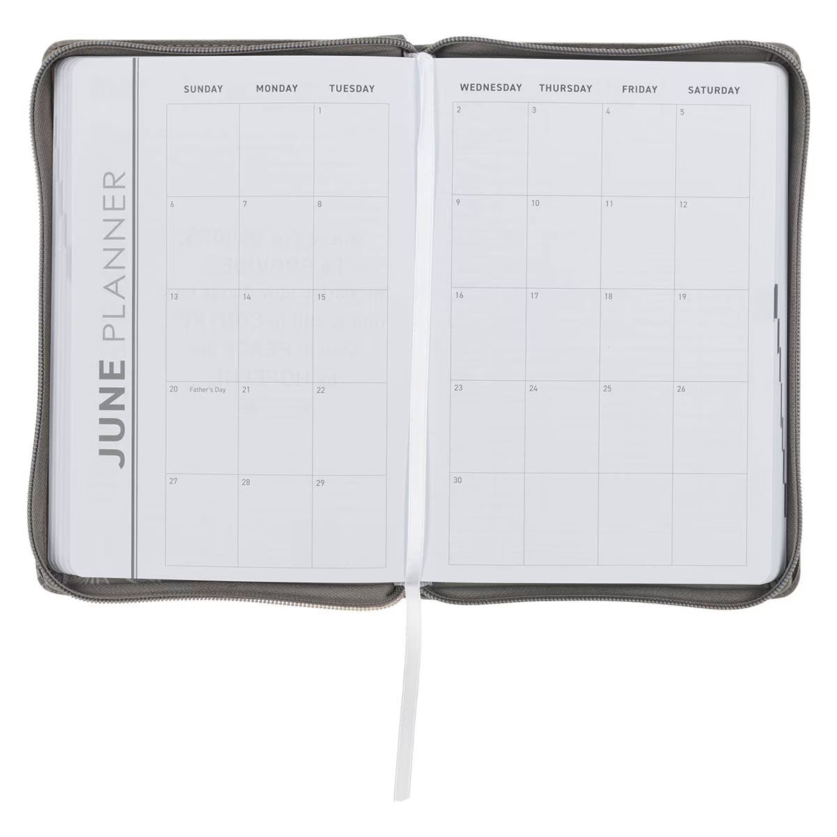 2027 Trust in the Lord Soft Gray Faux Leather Executive Planner with Zipper Closure - Proverbs 3:5