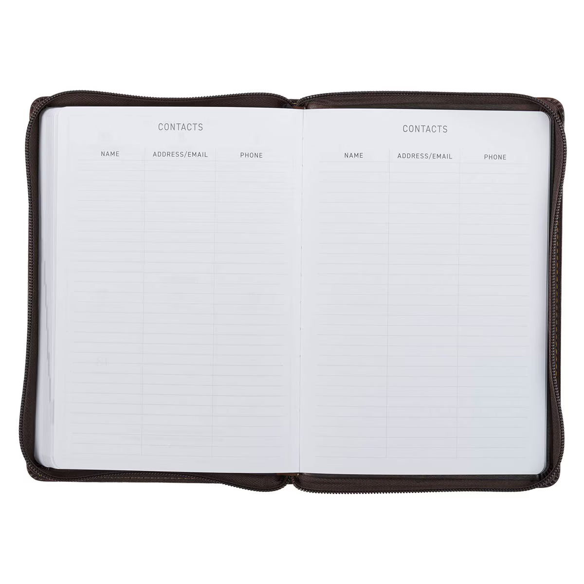 2027 A Man's Heart Smoked Walnut Faux Leather Executive Planner with Zipper Closure - Proverbs 16:9