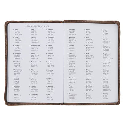 2027 I Can Do All This Truffle Brown Faux Leather Executive Planner with Zipper Closure - Philippians 4:13