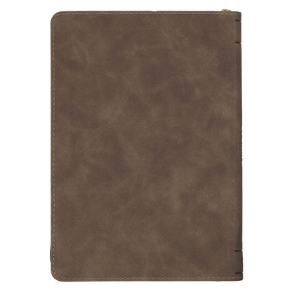 2027 I Can Do All This Truffle Brown Faux Leather Executive Planner with Zipper Closure - Philippians 4:13