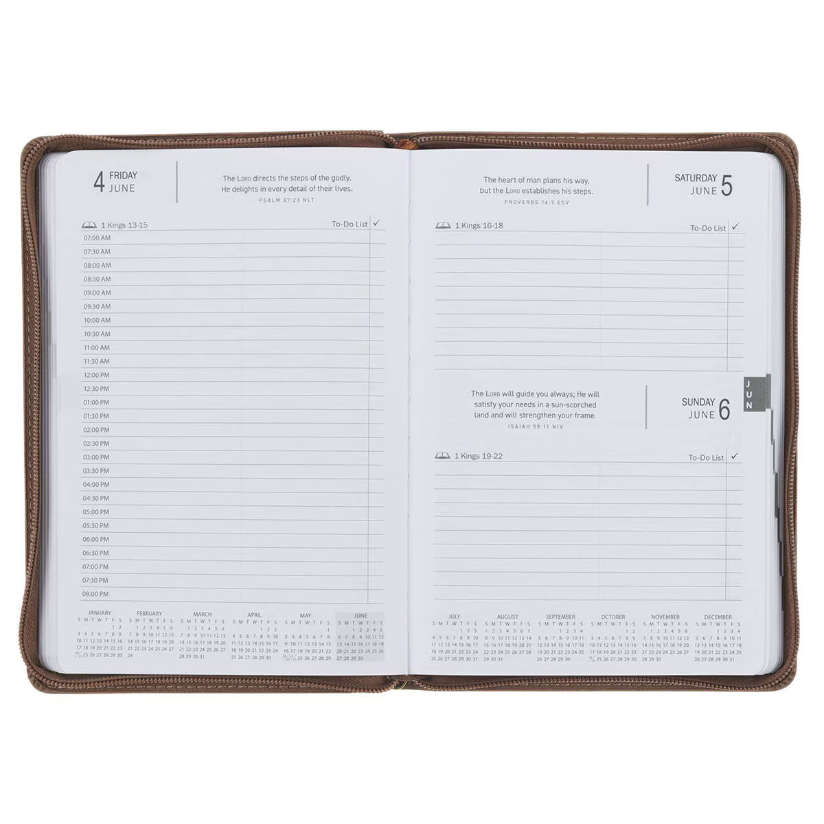 2027 I Can Do All This Truffle Brown Faux Leather Executive Planner with Zipper Closure - Philippians 4:13
