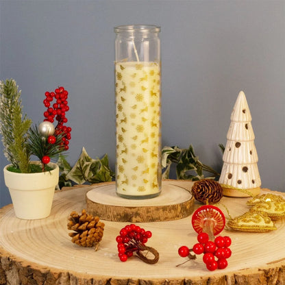 Christmas Advent Pillar Candle in Glass Jar | Pillar Christmas Candle 21cm