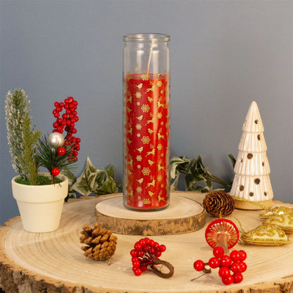 Christmas Advent Pillar Candle in Glass Jar | Pillar Christmas Candle 21cm