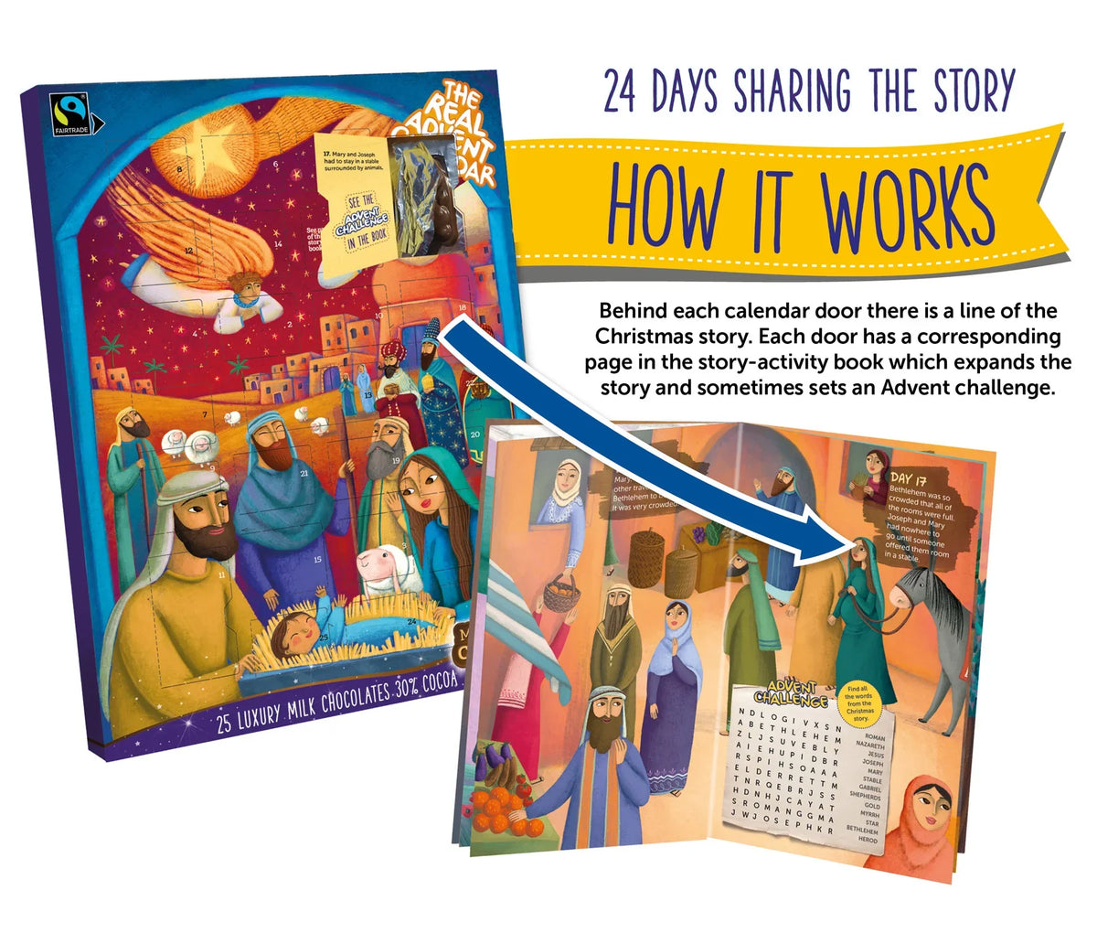 The Real Advent Calendar - With Fairtrade Chocolate's and a 24 Page Book 2026 Edition