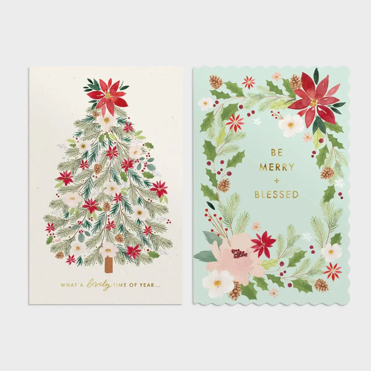 Be Merry + Blessed - 18 Assorted Christmas Boxed Cards and Envelopes