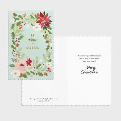 Be Merry + Blessed - 18 Assorted Christmas Boxed Cards and Envelopes