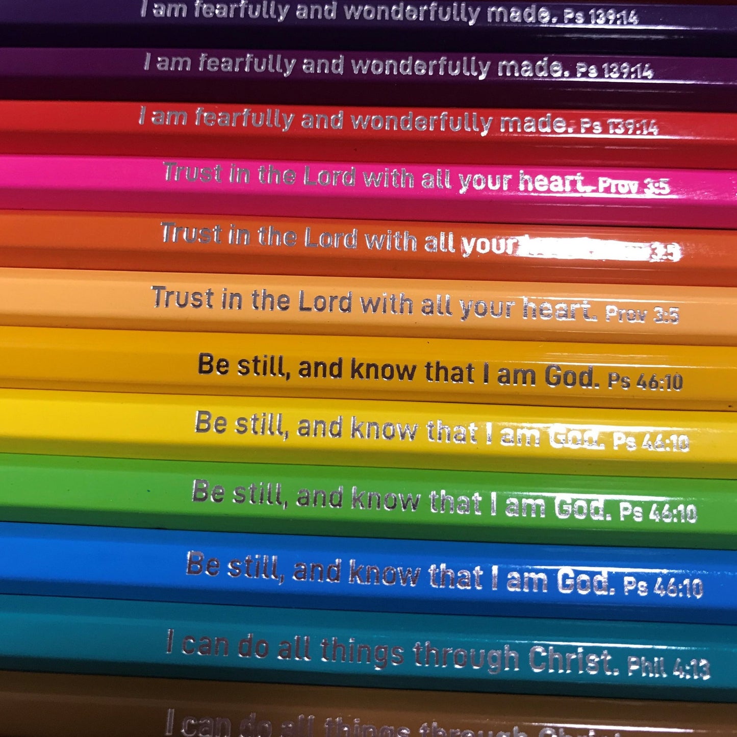 24 Colouring Pencils with Bible verse